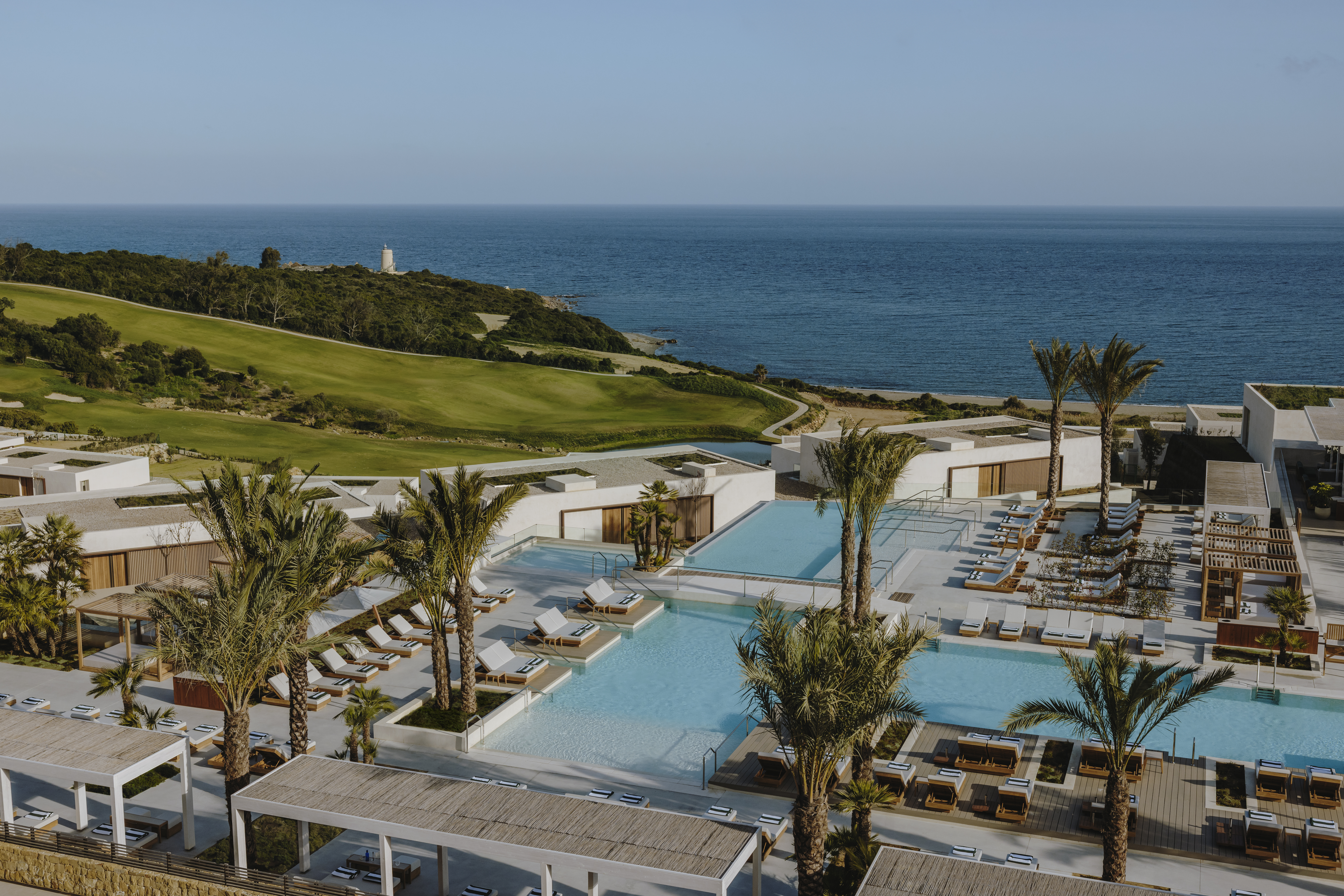Fairmont La Hacienda Costa del Sol terracotta beachfront hacienda with infinity pool and Gibraltar views luxury family resort Andalusia Spain