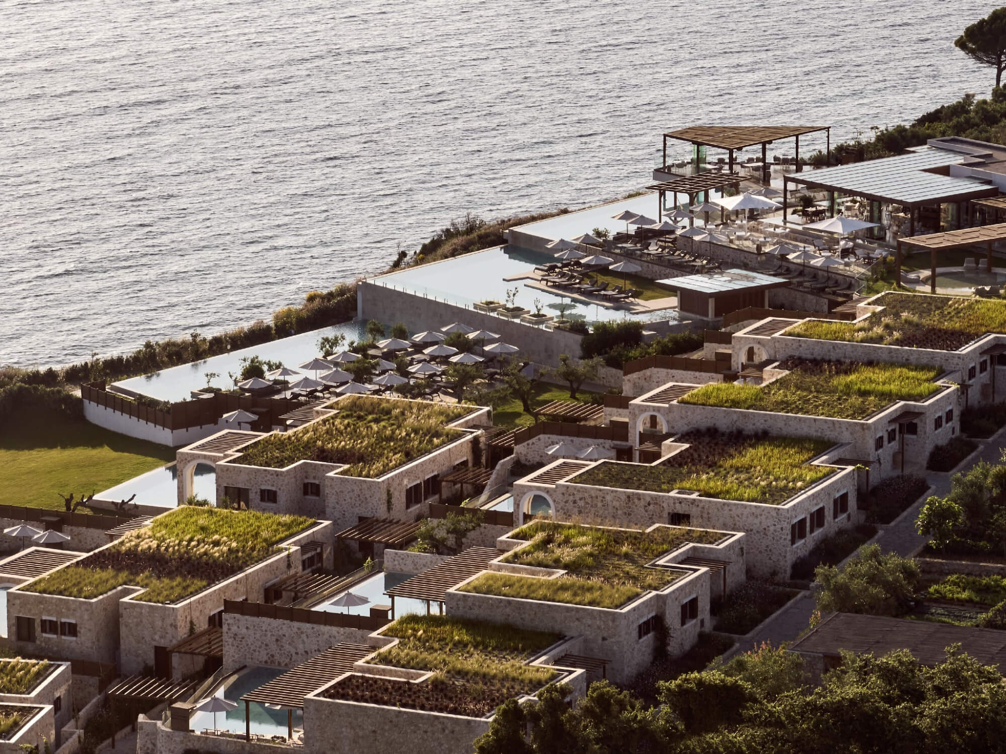 Lesante Cape Resort traditional Greek village architecture and Ionian Sea views, luxury family hotel in Zakynthos